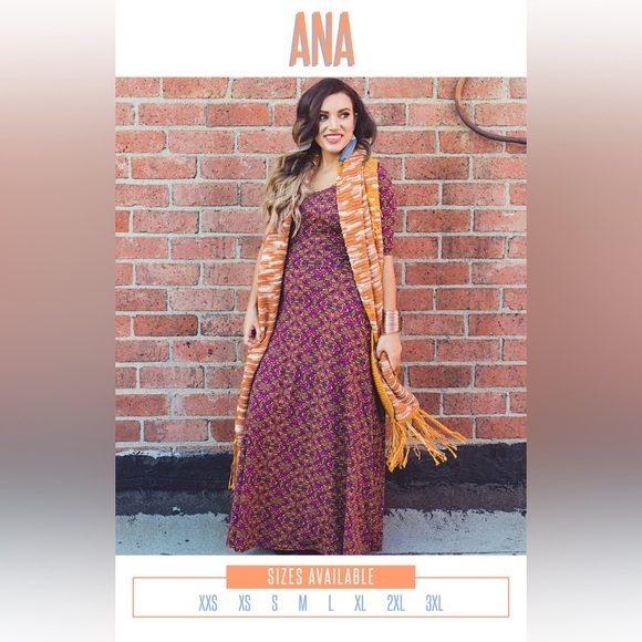 Dress Maxi A-Line LuLaRoe Ana XS 2-4 NWT - Picture 13 of 14